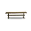 East West Furniture XB776 X-Style Modern Kitchen Bench with Wooden Seat, 60x15x18 Inch, Multi-Color view 3