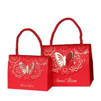 Keting 50PCS Butterfly Wedding Favors Boxes Candy Chocolate Gifts Boxes Party Supplies with Handle