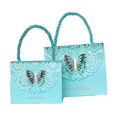 Keting 50PCS Butterfly Wedding Favors Boxes Candy Chocolate Gifts Boxes Party Supplies with Handle