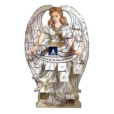 Needzo Angel-Shaped Religious Advent Calendar, Christian Christmas Countdown Activity for Families, 12 Inches