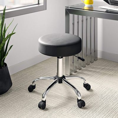 Trends Doctor Stool with Adjustable Height, Wheels and Bonded Leather Upholstery, Sitting Stool for Home & Office, Round Bar Stool Chair-Size-30, 30, 45 cm