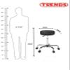 Trends Doctor Stool with Adjustable Height, Wheels and Bonded Leather Upholstery, Sitting Stool for Home & Office, Round Bar Stool Chair-Size-30, 30, 45 cm view 2