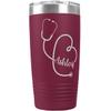 PlaqueMaker Personalized 20-oz Nurse, Doctor, Veterinarian or Medical Professional Tumbler - Add A Name Within The Stethoscope to Make it Special to the Recipient. (Maroon) view 1