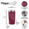 PlaqueMaker Personalized 20-oz Nurse, Doctor, Veterinarian or Medical Professional Tumbler - Add A Name Within The Stethoscope to Make it Special to the Recipient. (Maroon) view 2