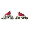 Contemporary Home Living Set of 8 Red and Green Cardinal on Branch Christmas Tabletop Figurines, 6" view 1
