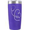 PlaqueMaker Personalized 20-oz Nurse, Doctor, Veterinarian or Medical Professional Tumbler - Add A Name Within The Stethoscope to Make it Special to the Recipient. (Purple) view 1