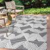 JONATHAN Y Art Deco Geometric Indoor Outdoor Area Rug 4X6 Black/Ivory, Jazz High-Low Pile for Backyard, Patio, Porch, Easy-Cleaning, High Traffic, Pet-Friendly, Non-Shedding (SBH106A-4) view 3