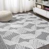 JONATHAN Y Art Deco Geometric Indoor Outdoor Area Rug 4X6 Black/Ivory, Jazz High-Low Pile for Backyard, Patio, Porch, Easy-Cleaning, High Traffic, Pet-Friendly, Non-Shedding (SBH106A-4) view 4