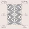 JONATHAN Y Neutral Diamond Kilim Indoor Outdoor Area Rug 4X6 Gray/White/Black, Sumak High-Low Pile for Backyard, Patio, Porch, Easy-Cleaning, High Traffic, Pet-Friendly, Non-Shedding (SBH107B-4) view 2