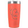 PlaqueMaker Personalized 20-oz Nurse, Doctor, Veterinarian or Medical Professional Tumbler - Add A Name Within The Stethoscope to Make it Special to the Recipient. (Coral) view 1