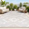 JONATHAN Y Neutral Diamond Kilim Indoor Outdoor Area Rug 4X6 Beige/Gray, Sumak High-Low Pile for Backyard, Patio, Porch, Easy-Cleaning, High Traffic, Pet-Friendly, Non-Shedding (SBH107A-4) view 1