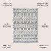 JONATHAN Y Mediterranean Tile Indoor Outdoor Area Rug 4X6 White/Black, Citta High-Low Pile for Backyard, Patio, Porch, Easy-Cleaning, High Traffic, Pet-Friendly, Non-Shedding (SBH102B-4) view 2