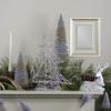 15.25" LED Lighted B/O Silver Wire and Bead Christmas Tree - Warm White Lights view 2