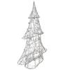 15.25" LED Lighted B/O Silver Wire and Bead Christmas Tree - Warm White Lights view 3