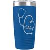 PlaqueMaker Personalized 20-oz Nurse, Doctor, Veterinarian or Medical Professional Tumbler - Add A Name Within The Stethoscope to Make it Special to the Recipient. (Blue) view 1