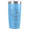 PlaqueMaker Personalized 20-oz Nurse, Doctor, Veterinarian or Medical Professional Tumbler - Add A Name Within The Stethoscope to Make it Special to the Recipient. (Light Blue) view 1