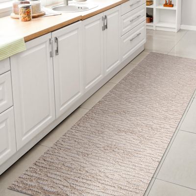 JONATHAN Y Moroccan Diamond Indoor Outdoor Runner Rug 2X10 Beige, Ararat High-Low Pile Modern for Backyard, Patio, Porch, Easy-Cleaning, High Traffic, Pet-Friendly, Non-Shedding (SBH105A-210)