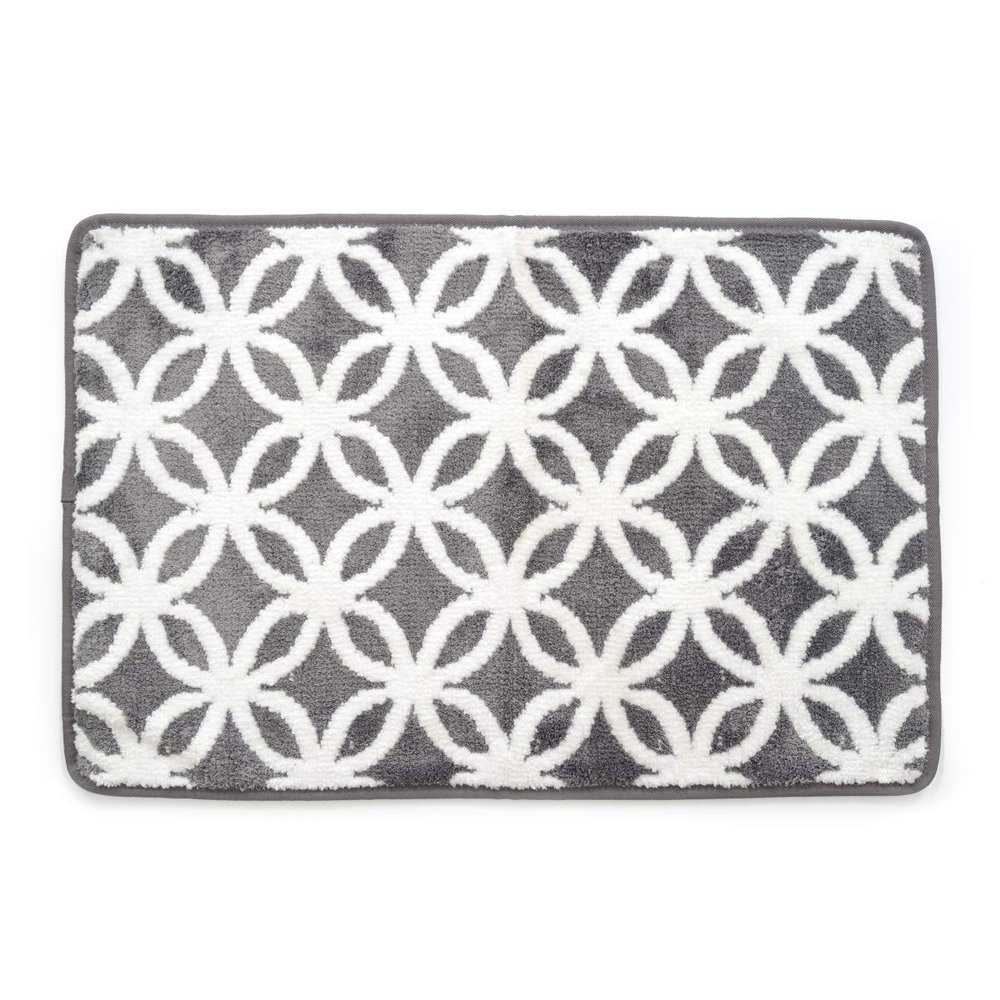 20 x 39 in. Ultra Plush Opus Knitted Cut Pile Polyester Bath Mat - Gray