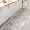 JONATHAN Y Art Deco Geometric Indoor Outdoor Runner Rug 2X10 White/Black, Jordan High-Low Pile for Backyard, Patio, Porch, Easy-Cleaning, High Traffic, Pet-Friendly, Non-Shedding (SBH103A-210) view 1