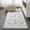 JONATHAN Y Mediterranean Tile Indoor Outdoor Runner Rug 2X8 White/Black, Citta High-Low Pile for Backyard, Patio, Porch, Easy-Cleaning, High Traffic, Pet-Friendly, Non-Shedding (SBH102B-28) view 3