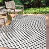 JONATHAN Y Mini-Diamond Trellis Indoor Outdoor Area Rug 4X6 White/Black, Rabat High-Low Pile for Backyard, Patio, Porch, Easy-Cleaning, High Traffic, Pet-Friendly, Non-Shedding (SBH101B-4) view 3