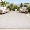 JONATHAN Y Moroccan Diamond Indoor Outdoor Area Rug 3X5 Beige, Ararat High-Low Pile Modern for Backyard, Patio, Porch, Easy-Cleaning, High Traffic, Pet-Friendly, Non-Shedding (SBH105A-3) view 1