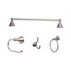 Arista Summit Collection 4-Piece Bathroom Hardware Kit in Satin Nickel with Euro TP Holder view 1