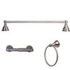 Arista Summit Collection 3-Piece Bathroom Hardware Kit in Satin Nickel with Dual TP Holder view 1
