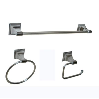 Arista Leonard Collection 3-Piece Bathroom Hardware Kit in Satin Nickel