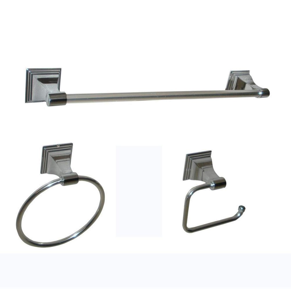 Arista Leonard Collection 3-Piece Bathroom Hardware Kit in Satin Nickel