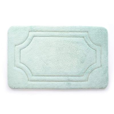 BetterBeds 21 x 34 in. Luxurious Memory Foam Bath Mat with Water Shield Technology - Misty Blue