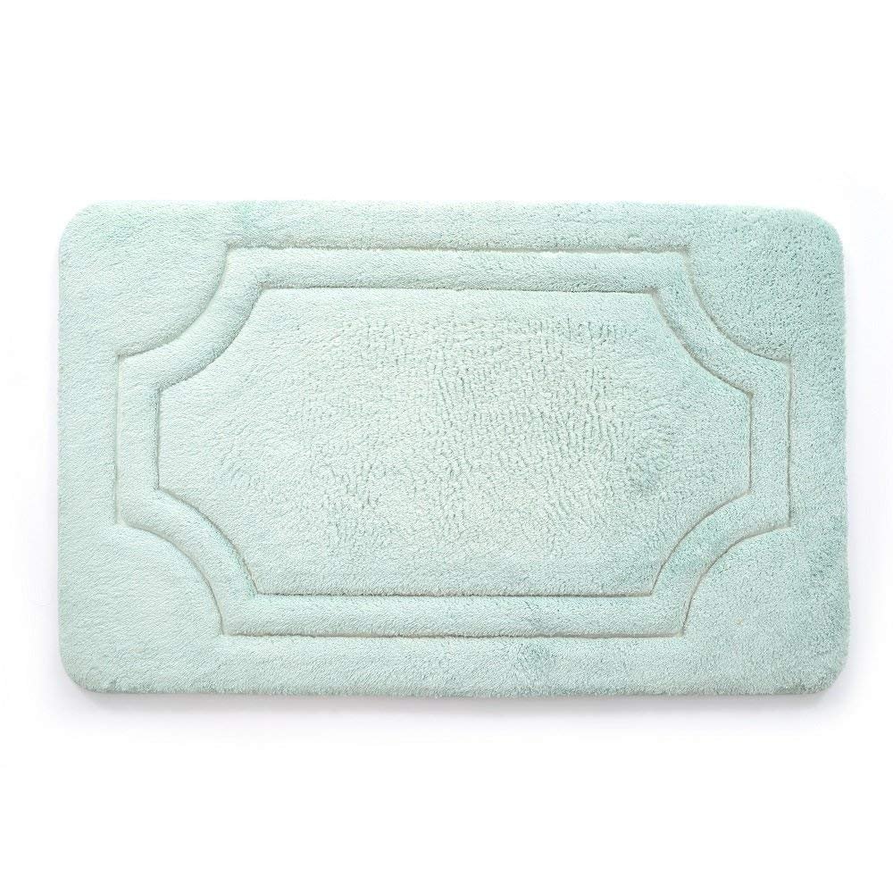 BetterBeds 21 x 34 in. Luxurious Memory Foam Bath Mat with Water Shield Technology - Misty Blue