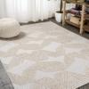 JONATHAN Y Art Deco Geometric Indoor Outdoor Area Rug 4X6 Beige, Jazz High-Low Pile for Backyard, Patio, Porch, Easy-Cleaning, High Traffic, Pet-Friendly, Non-Shedding (SBH106B-4) view 4