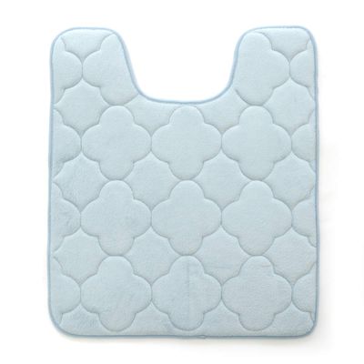 21 x 24 in. Embroidered Memory Foam Contoured Bath Mat - Sterling Blue
