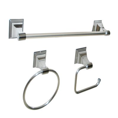 Arista Leonard Collection 3-Piece Bathroom Hardware Kit in Chrome