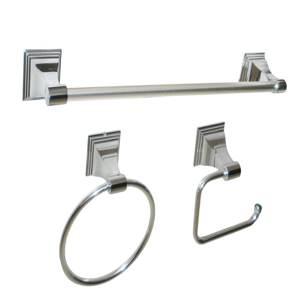 Arista Leonard Collection 3-Piece Bathroom Hardware Kit in Chrome