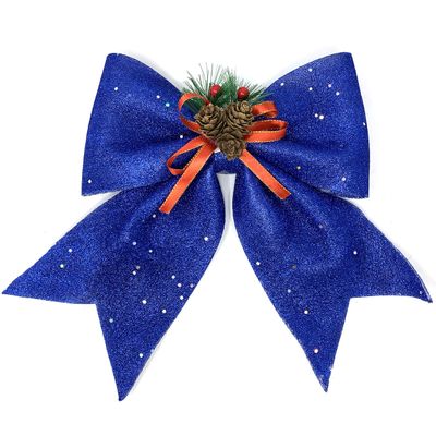 allgala Christmas Decorative Bows for Wreath Garland Treetopper Christmas Tree (14" Jumbo Royal Blue 2-PK)-XBW93067