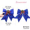 allgala Christmas Decorative Bows for Wreath Garland Treetopper Christmas Tree (14" Jumbo Royal Blue 2-PK)-XBW93067 view 2