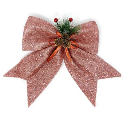 allgala Christmas Decorative Bows for Wreath Garland Treetopper Christmas Tree (11" LG Pink 2-PK)-XBW93079