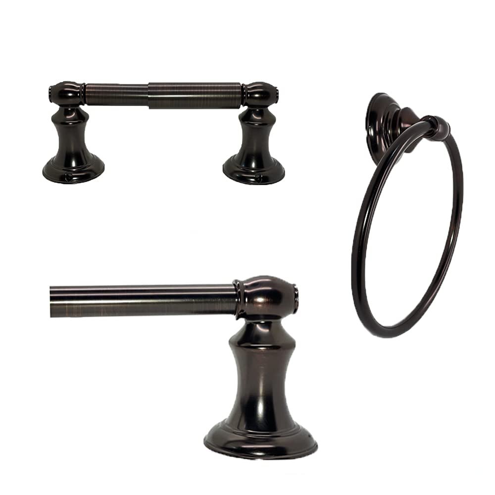 Arista Highlander Collection 3-Piece Bathroom Hardware Kit in Oil-Rubbed Bronze