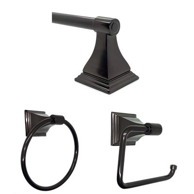 Arista Leonard Collection 3-Piece Bathroom Hardware Kit in Oil-Rubbed Bronze