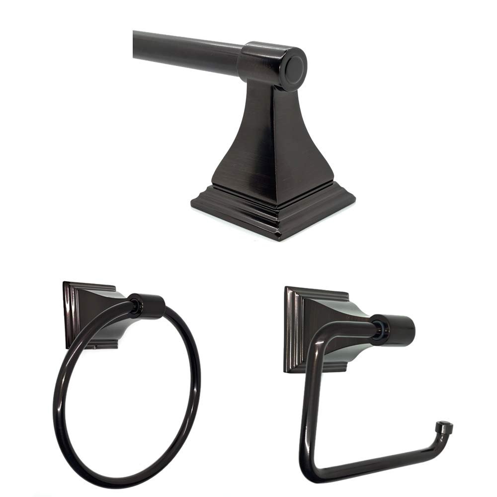 Arista Leonard Collection 3-Piece Bathroom Hardware Kit in Oil-Rubbed Bronze