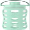 Lifefactory 22-Ounce Glass Water Bottle with Active Flip Cap and Protective Silicone Sleeve, Mint view 1