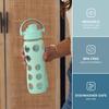 Lifefactory 22-Ounce Glass Water Bottle with Active Flip Cap and Protective Silicone Sleeve, Mint view 2