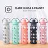 Lifefactory 22-Ounce Glass Water Bottle with Active Flip Cap and Protective Silicone Sleeve, Mint view 4
