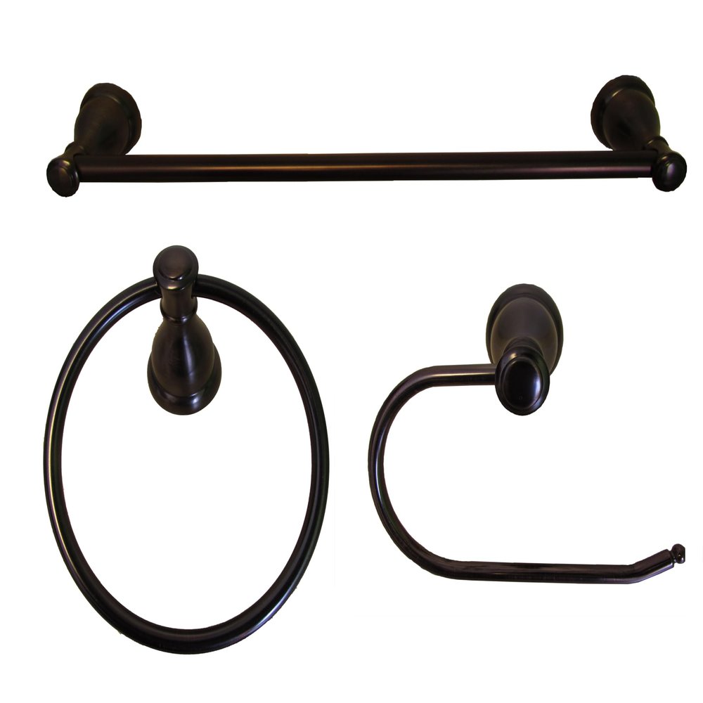 Arista Castilla Collection 3-Piece Bathroom Hardware Set in Oil-Rubbed Bronze