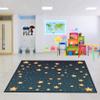 Deerlux 6 ft. Social Distancing Colorful Kids Classroom Seating Area Rug, Starry Sky Design (8 x 8) view 3