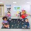 Deerlux 6 ft. Social Distancing Colorful Kids Classroom Seating Area Rug, Starry Sky Design (8 x 8) view 4