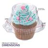 Stock Your Home Individual Plastic Cupcake Containers Disposable with Connected Airtight Dome Lid (100 Count) Clear Single Cupcake Container, BPA Free view 3