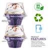 Stock Your Home Individual Plastic Cupcake Containers Disposable with Connected Airtight Dome Lid (100 Count) Clear Single Cupcake Container, BPA Free view 4